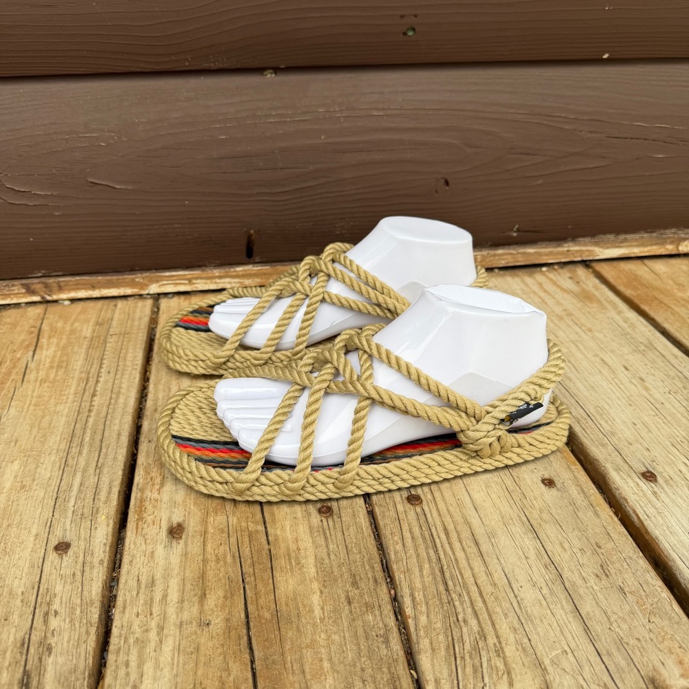 Nomadic State of Mind Rope Sandals Striped  Boho Festival Unisex  M 9 / W 11